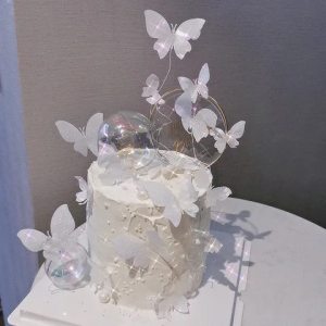 White Butterfly Cake Toppers