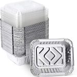 25 PCS FOIL TAKEAWAY CONTAINER INC PLASTIC LID