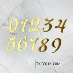 Gold 0 to 9 Cursive Acrylic Number Cake Topper