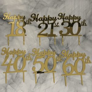 15cm Thick Acrylic Happy Number Cake Topper