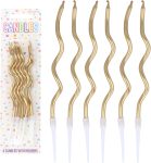 GOLD TWISTED CAKE DECORATING CANDLES