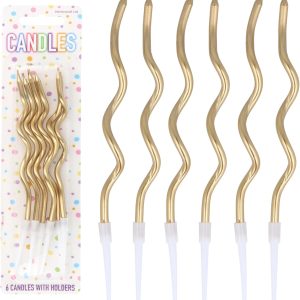 GOLD TWISTED CAKE DECORATING CANDLES