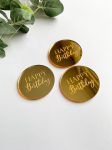 Round Happy Birthday Cup Cake Disk - 3 pcs