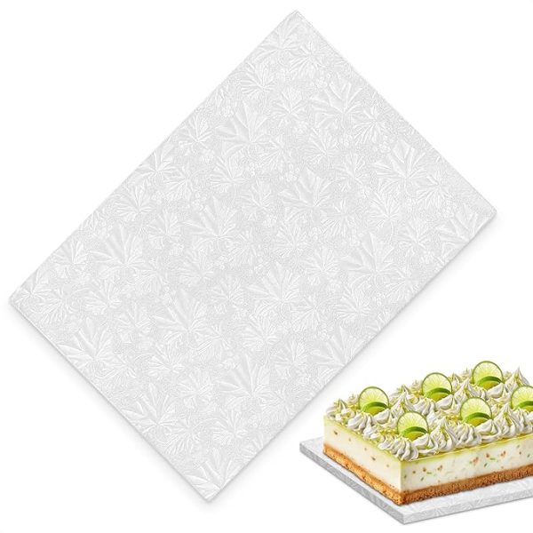 Silver Masonite Rectangular Cake Board