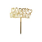 Classic Happy Birthday Acrylic Cake Topper - Type 2
