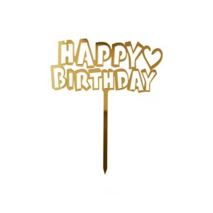 Classic Happy Birthday Acrylic Cake Topper - Type 2