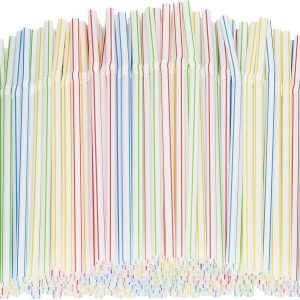 Striped Colourful Bendy Straws