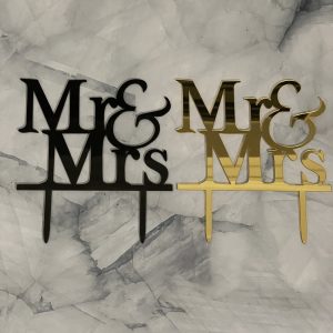 Type 2 Thick Mr and Mrs Cake Topper