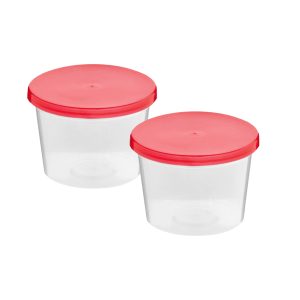 500ML CLEAR TUB PLUS RED LID