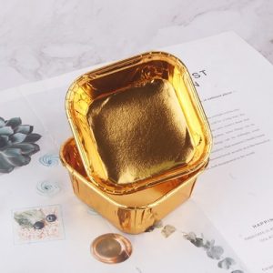 Square Gold Foil Cup Cake Liners