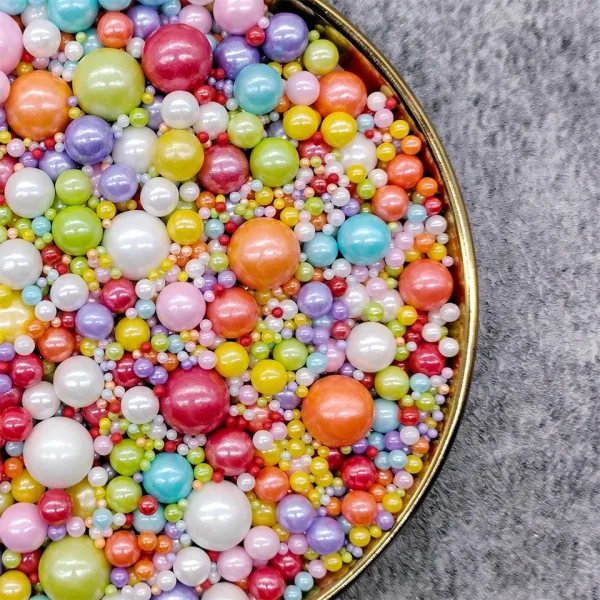 50g Mixed Colour and Size Sugar Pearls