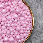 50g Pink Mixed Size Sugar Pearls