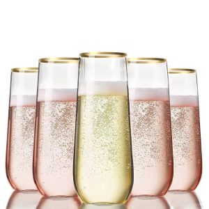 Drinking Glass with Gold Rim