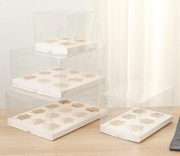 Transparent Cup Cake Box including Inserts