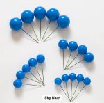 Sky Blue Faux Balls Cake Decorations - 20pcs