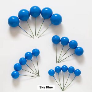 Sky Blue Faux Balls Cake Decorations - 20pcs