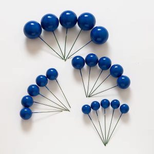 Royal Blue Faux Balls Cake Decorations - 20pcs