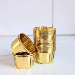 Gold Round Foil Cup Cake Liners