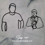 Male Line Art Cake Decoration