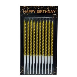 GOLD PATTERN CAKE DECORATING CANDLES