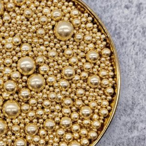 50g Metallic Gold Mixed Size Sugar Pearls