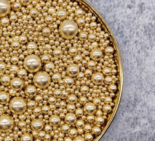 50g Metallic Gold Mixed Size Sugar Pearls
