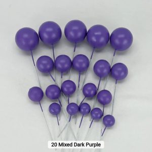Purple Faux Balls Cake Decorations - 20pcs