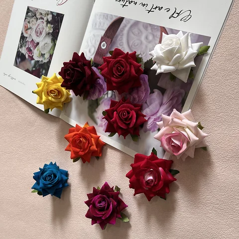7CM VELVET ARTIFICIAL FLOWER HEAD