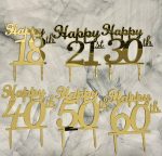 12cm Thick Acrylic Happy Number Cake Topper