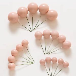 Light Orange Faux Balls Cake Decorations