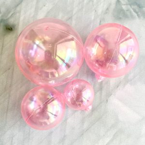 Clear Pink Faux Balls - 4pcs