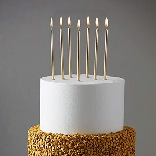 GOLD PLAIN CAKE DECORATING CANDLES