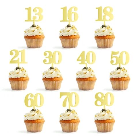 GOLD DOUBLE DIGIT CAKE TOPPER