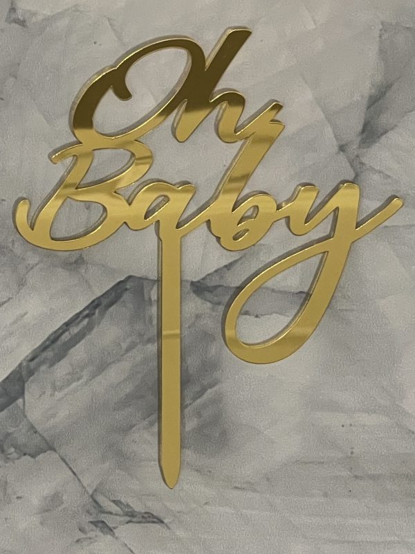 11cm Thick Acrylic Oh Baby Cake Topper