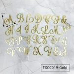 GOLD A TO Z CURSIVE ACRYLIC ALPHABET CAKE TOPPER