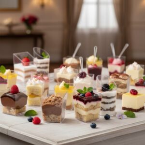 25 pcs Acrylic Dessert Cups with Lid