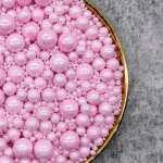 50g Pink Mixed Size Sugar Pearls