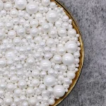 50g White Mixed Size Sugar Pearls