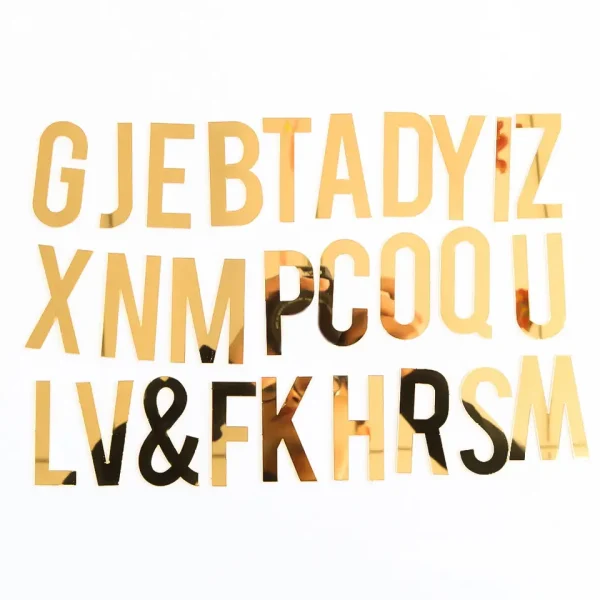 GOLD A TO Z ACRYLIC ALPHABET CAKE TOPPER