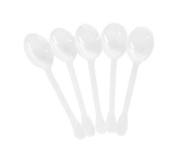 DISPOSABLE WHITE DESSERT SPOONS