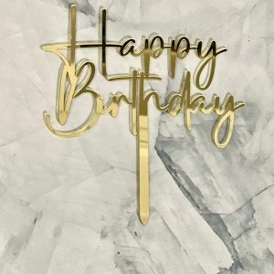 Type 1 Thick Happy Birthday Cake Topper