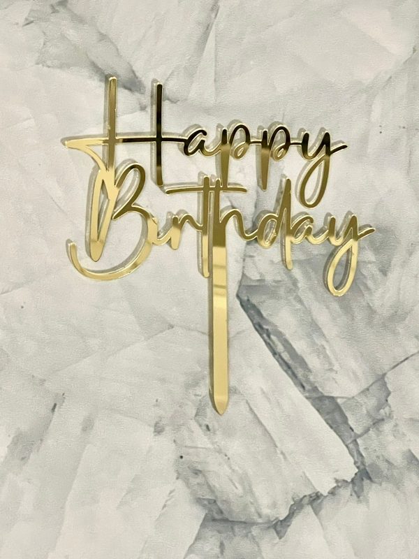 Type 1 Thick Happy Birthday Cake Topper