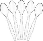 CLEAR DESSERT SPOONS - 25