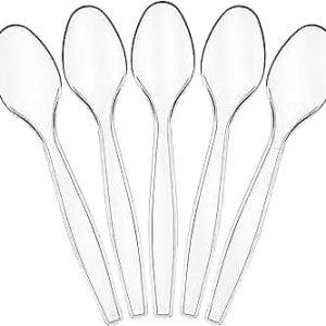 CLEAR DESSERT SPOONS - 25