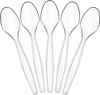CLEAR DESSERT SPOONS - 25