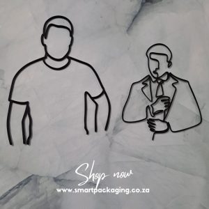 MALE LINE ART CAKE DECORATION - SUIT AND TIE