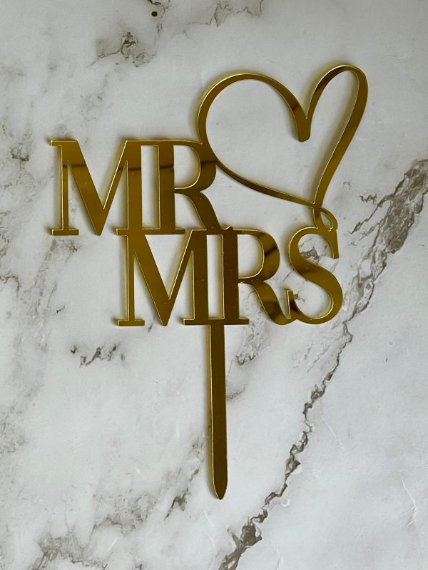 Type 6 Thick Mr and Mrs Cake Topper