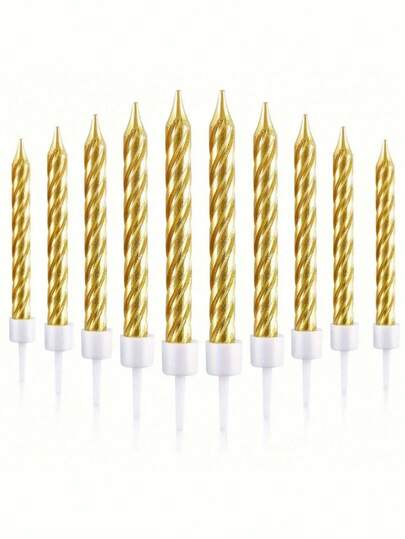Mini Gold Candles - 6pcs