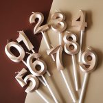 3D SHAPE GOLD NUMBER CANDLES