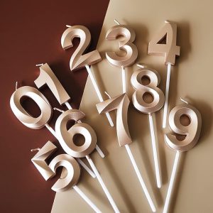 3D SHAPE GOLD NUMBER CANDLES